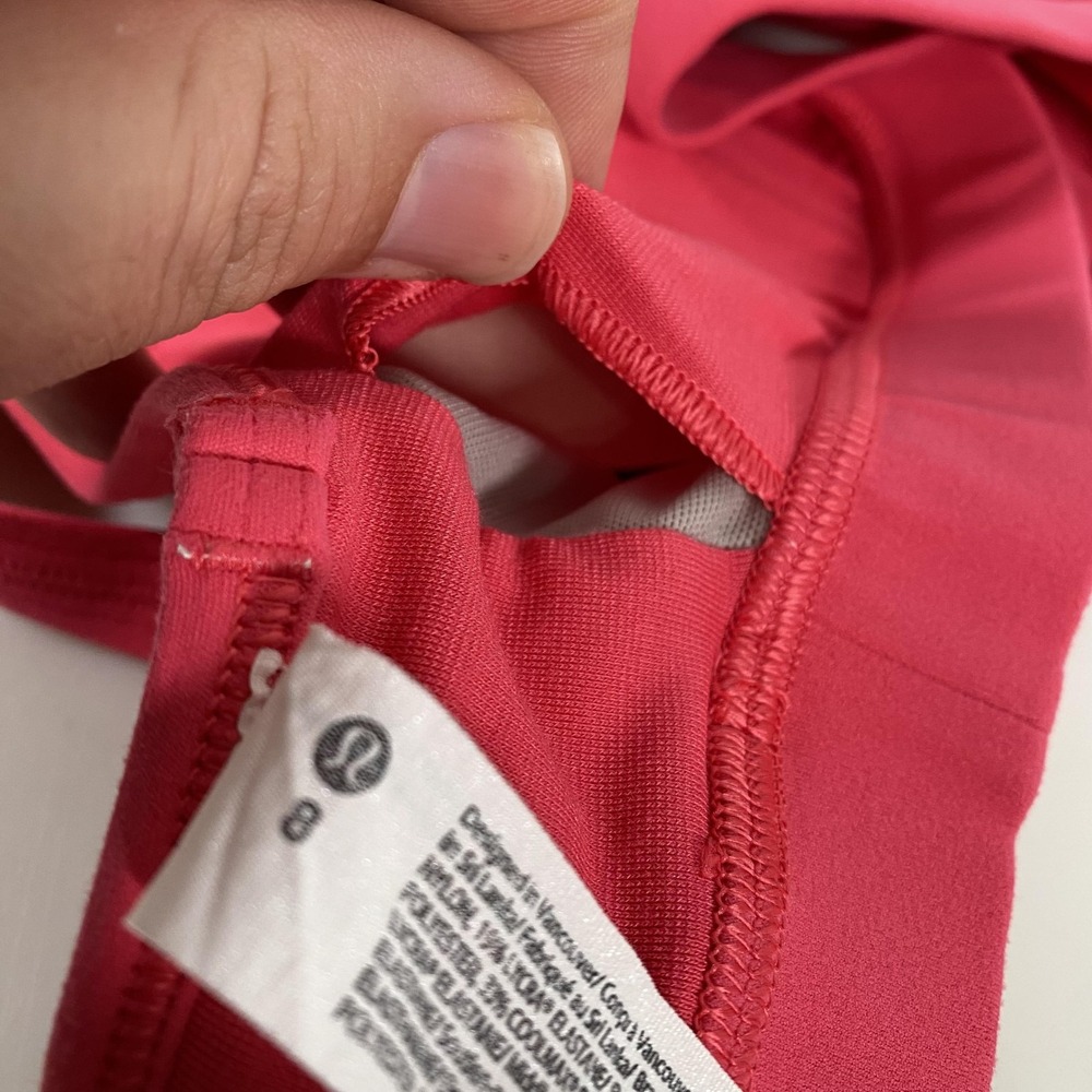 Lululemon Sports Bra Womens 8 Pink Strappy Racerback Yoga Activewear Athletic - Picture 5 of 8